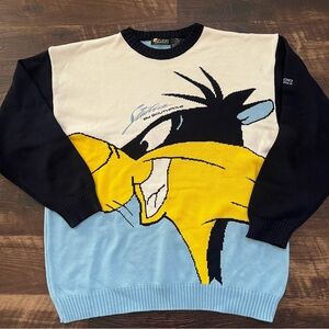 Vintage studio South Pole Sylvester cat AOP chunky knit baggy sweater  XL 2XL